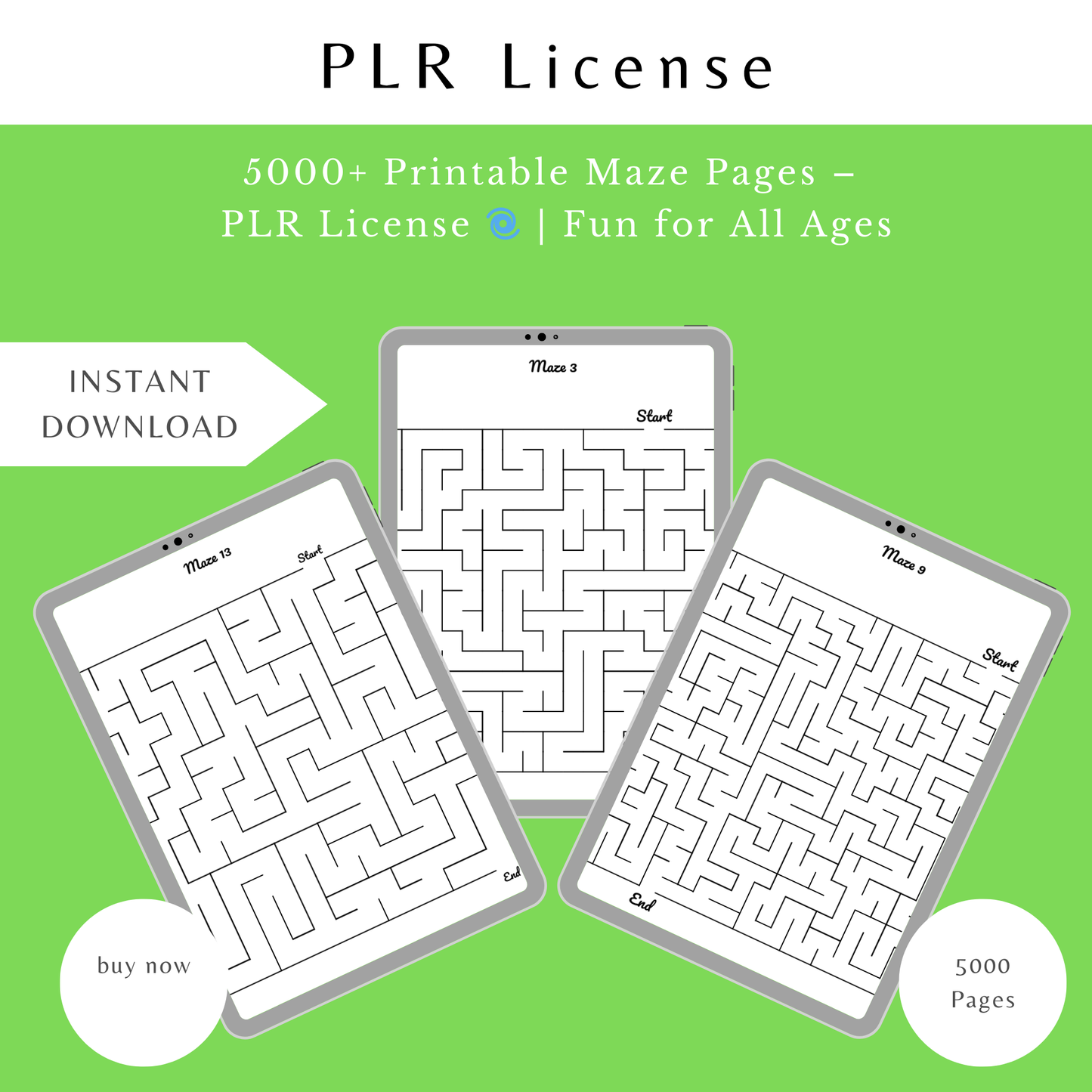 5000+ Printable Maze Pages – PLR License 🌀 | Fun for All Ages!