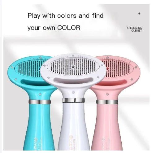 2-in-1 Pet Grooming Brush with Heated Blow Dryer