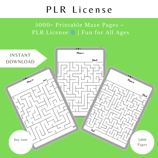 5000+ Printable Maze Pages – PLR License 🌀 | Fun for All Ages!