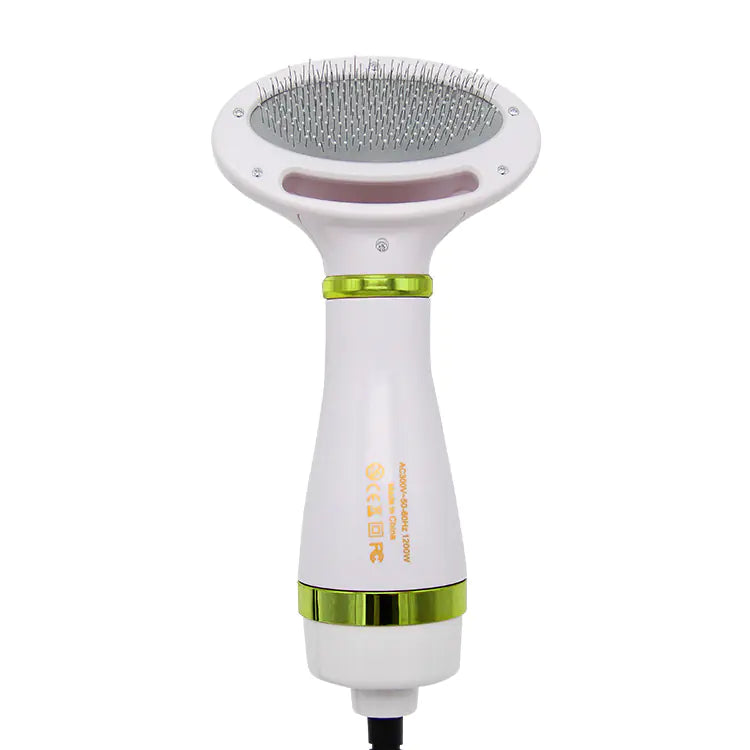2-in-1 Pet Grooming Brush with Heated Blow Dryer
