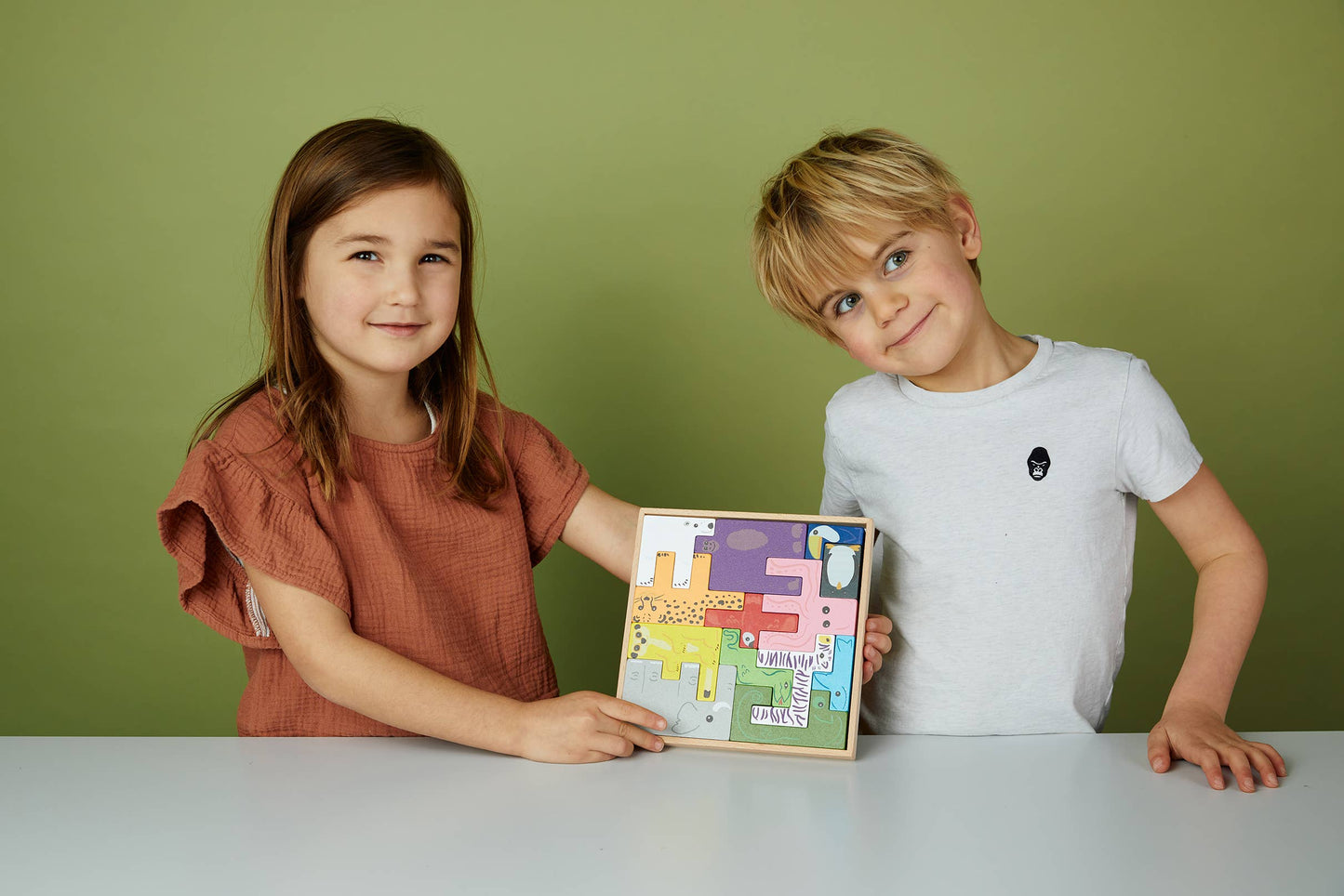 3D-Puzzle mit harten Tieren | Formen-Puzzle