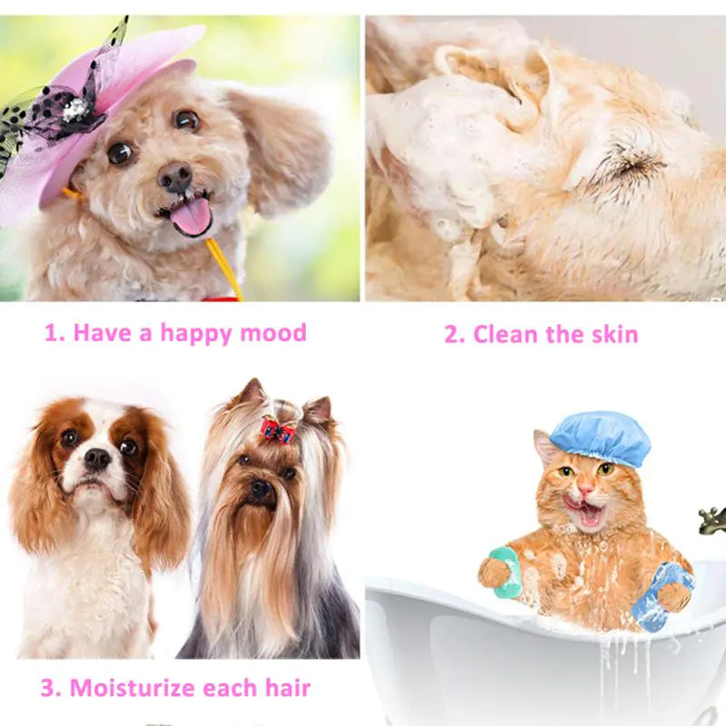 Pet Bath Brush for Cats and Dogs with Shampoo Storage