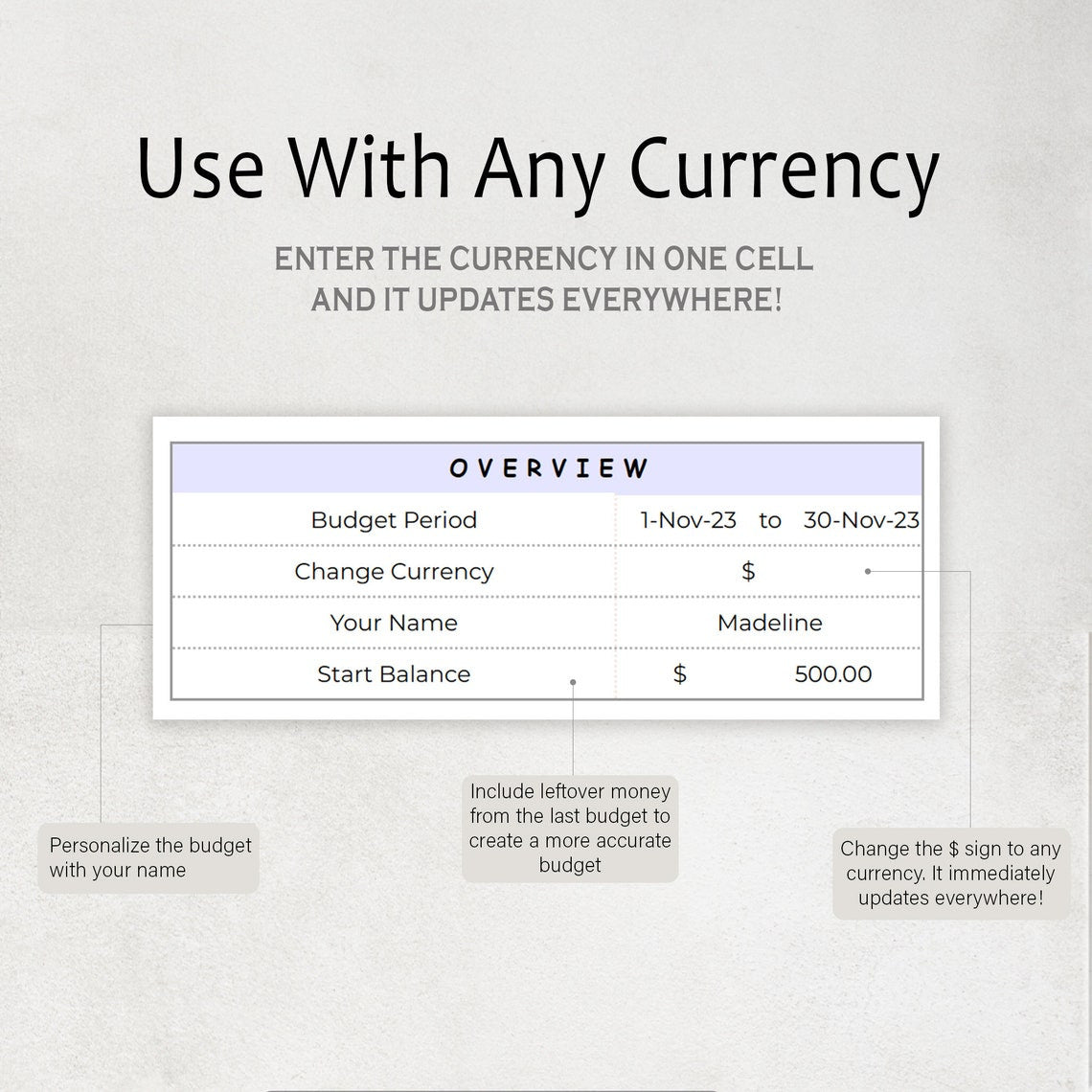 Simple Budget Planner – Google Sheets & Excel