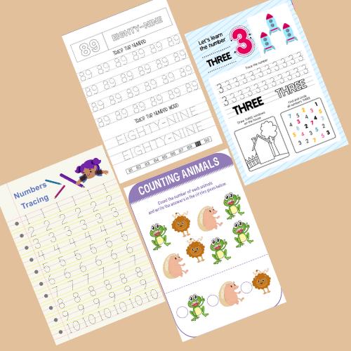 300 Printable PRESCHOOL  Numbers and Counting for Kids Activities